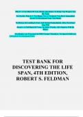 TEST BANK For Discovering the Life Span&comma; 5th Edition Robert S&period; Feldman&comma; Verified with complete solution
