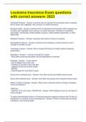 Louisiana Insurance Exam questions with correct answers- 2023