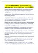 Louisiana Insurance Exam questions with correct answers latest update 2023