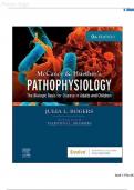 TEST BANK FOR: MCCANCE: PATHOPHYSIOLOGY THE BIOLOGIC BASIS FOR DISEASE IN ADULTS AND CHILDREN 9TH EDITION BY Kathryn L McCance, Sue E Huether Test bank Questions and Complete Solutions to All Chapters Understanding Pathophysiology
