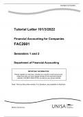 Financial Accounting for Companies FAC2601 