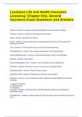 Louisiana Life and Health Insurance Licensing: Chapter One, General Insurance Exam Questions and Answers 