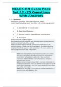 NCLEX-RN Exam Pack Set 12 &lpar;75 Questions with Answers 