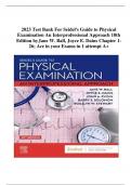 Test Bank For Seidel's Guide to Physical Examination An Interprofessional Approach 10th Edition byJane W. Ball, Joyce E. Dains Chapter 1-26 A+( Update 2024)