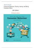TEST BANK :Consumer Behaviour: Buying, Having, and Being (Canadian Edition) 9th Edition By  Michael Solomon latest edition 2024 