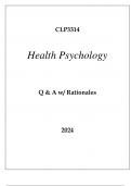 CLP3314 HEALTH PSYCHOLOGY Q & A & RATIONALES 2024