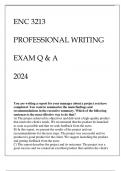 ENC 3213 PROFESSIONAL WRITING EXAM Q & A 2024.