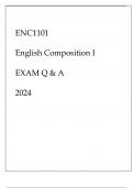 ENC1101 ENGLISH COMPOSITION I EXAM Q & A 2024