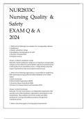 NUR2833C NURSING QUALITY & SAFETY EXAM Q & A 2024