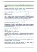 California Law Exam Optometry Exam Questions & Answers 2024&period;