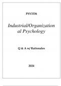 PSY3336 INDUSTRIAL OR ORGANIZATIONAL PSYCHOLOGY EXAM Q & A 2024.