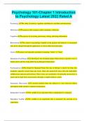 Psychology 101-Chapter 1 Introduction to Psychology Latest 2022 Rated A