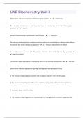 UNE Biochemistry Unit 3|116 Test Questions & Answers | with 100% Correct Answers | Updated & Verified