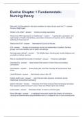 Evolve Chapter 1 Fundamentals- Nursing theory Questions with complete Solutions 2024