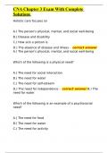 CNA Chapter 3 Exam With Complete Solutions 