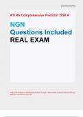 ATI RN Comprehensive Predictor 2024 A NGN Questions Included Complete for 2024