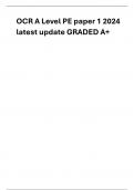 OCR A Level PE paper 12024  latest update GRADED A+