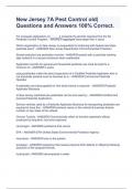 New Jersey 7A Pest Control old&vert; Questions and Answers 100&percnt; Correct&period;