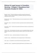 Ethical & Legal Issues in Canadian Nursing - Chapter 2 Questions And Answers Graded A&plus; 2024&period;