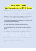 Visual Media 1 Exam Questions and Answers 100&percnt; Correct