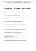 WEST COAST EMT BLOCK 3 STUDY GUIDE 2023-2024