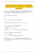 Massachusetts Certified Peer Specialist (CPS) Questions and Answers 100% pass | graded A+