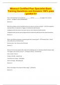 Missouri Certified Peer Specialist Basic Training Questions and Answers 100&percnt; pass &vert; graded A&plus;