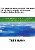 Test Bank for Understanding Psychology 9th Edition By Morris&comma; All chapters&comma; Complete Latest Guide A&plus;&period;
