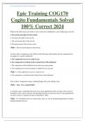 Epic Training COG170 Cogito Fundamentals Solved 100% Correct 2024