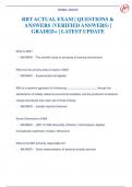 RBT ACTUAL EXAM &vert; QUESTIONS &  ANSWERS &lpar;VERIFIED ANSWERS&rpar; &vert;  GRADED&plus; &vert; LATEST UPDATE
