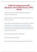NFHS Wrestling Exam 2024&sol;2025  Questions with Verified Answers 100&percnt;  Solved 