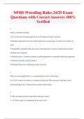 NFHS Wrestling Rules 24&sol;25 Exam  Questions with Correct Answers 100&percnt;  Verified