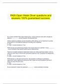  PADI Open Water Diver questions and answers 100% guaranteed success.