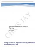 Wongs essentials of pediatric nursing 10th edition hockenberry test bank
