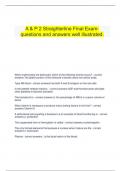  A & P 2 Straighterline Final Exam- questions and answers well illustrated.