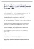 Chapter 7&colon; Environmental Hazards Training Units Final Exam With Complete Solutions 2024&period;