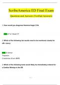Scribe America ED Course Final Exam Questions and Answers (2024 / 2025) (Verified Answers)