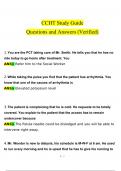 CCHT Study Guide Questions and Answers (2024 / 2025) (Verified Answers)