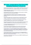 NC Laws&colon; Jurisprudence Test Exam With Complete Solutions To Score A&plus;