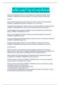 NC hygiene jurisprudence Exam Questions With Verified Answers
