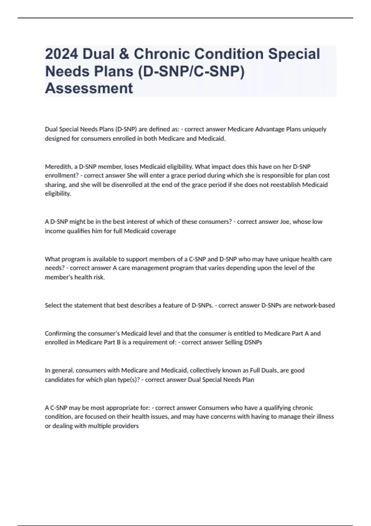2024 Dual & Chronic Condition Special Needs Plans (D-SNPC-SNP ...