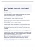 2023-2024 GA Pest Employee Registration Exam Questions and Answers