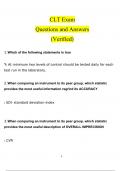 CLT Exam  Questions and Answers (2024 / 2025) (Verified Answers)