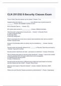 CLN 251-252 8 Security Classes Exam with complete solutions