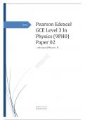 Edexcel GCE Level 3 In Physics (9PH0) Paper 02 : Advanced Physics II Question paper and mark scheme  june 2023