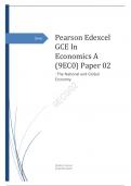 Edexcel GCE In Economics A (9EC0) paper 2 Summer 2023 Question paper and mark scheme