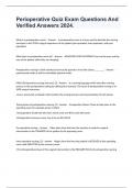 Perioperative Quiz Exam Questions And Verified Answers 2024&period;
