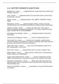 U&period;S&period; HISTORY REGENTS QUESTIONS
