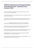 CSFA Fundamentals and Surgical Safety  Final Review Exam  Questions And Answers 2024&period;