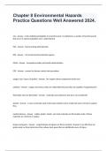 Chapter 8 Environmental Hazards Practice Questions Well Answered 2024&period;